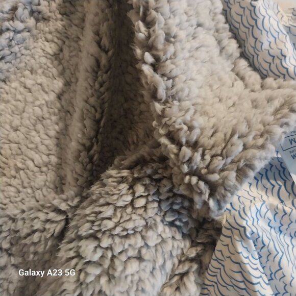 USA Palm Reversible Sherpa Pullover Jacket Wave Pattern Medium Cozycore Classic - Picture 4 of 4